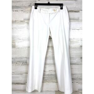 Talbots Signature Womens 6 Petite White Viscose Ankle Pants Summer Casual Mid